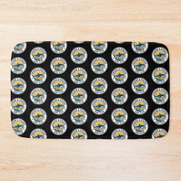 Item preview, Retro 60s Surf Club Moustache Shark Logo designed and sold by DuckOddity.