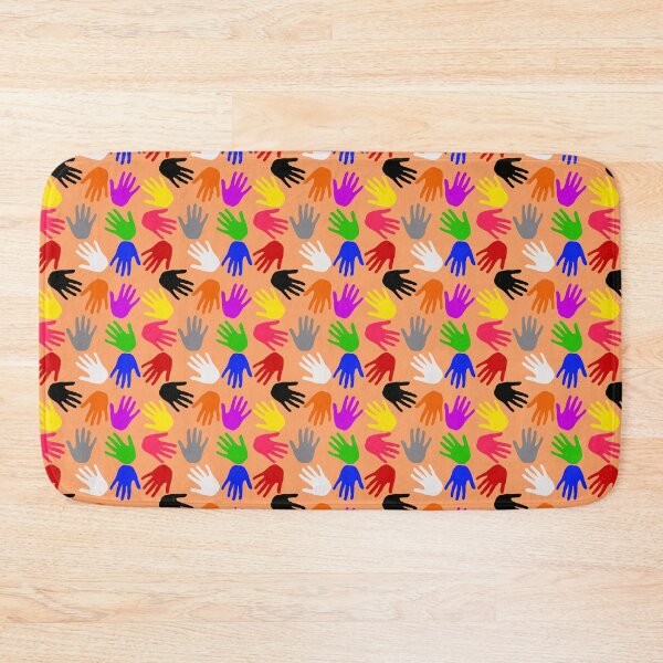 Item preview, Orange Colorful Handprints Pattern Design  designed and sold by PatternTitan.