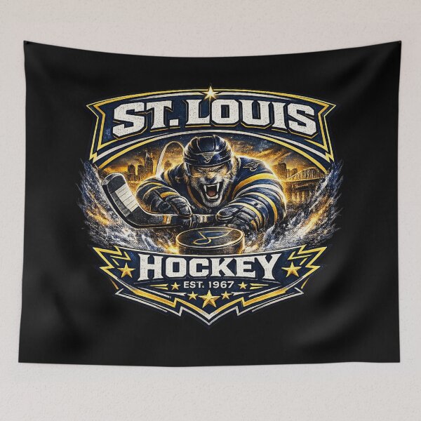 Item preview, St. Louis Hockey Blues Inspired Crest | Blue Hockey Fan Art designed and sold by TKOprintdesigns.