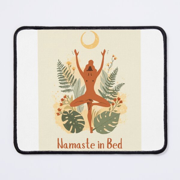 Item preview, Namaste In Bed Funny Retro Yoga Botanical Design designed and sold by jojodebondy.