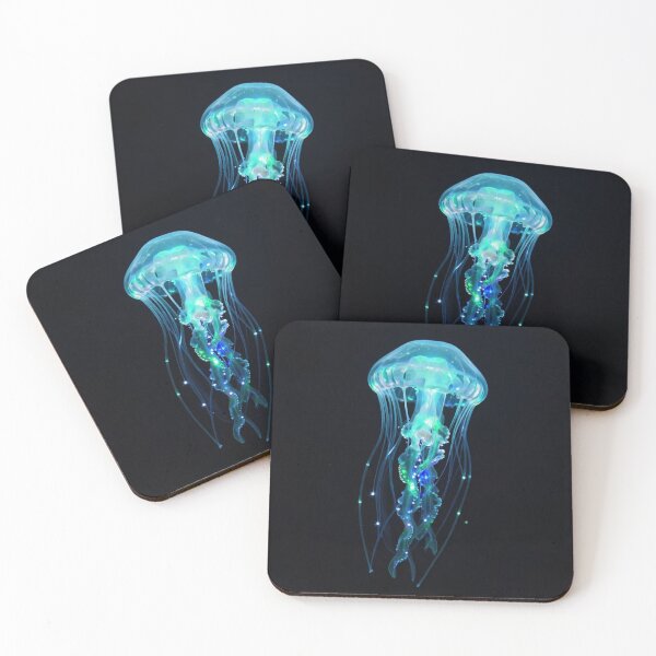 Item preview, Bioluminescent Jellyfish Neon Glowing Sea Life Art designed and sold by Shape-Forge.