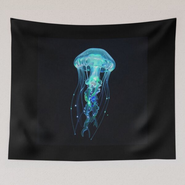 Item preview, Bioluminescent Jellyfish Neon Glowing Sea Life Art designed and sold by Shape-Forge.