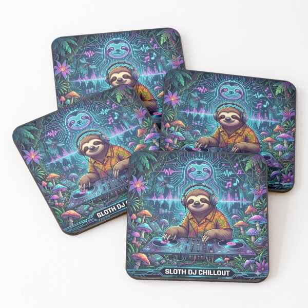 Item preview, Sloth DJ Chillout designed and sold by RaveWaveDesign.