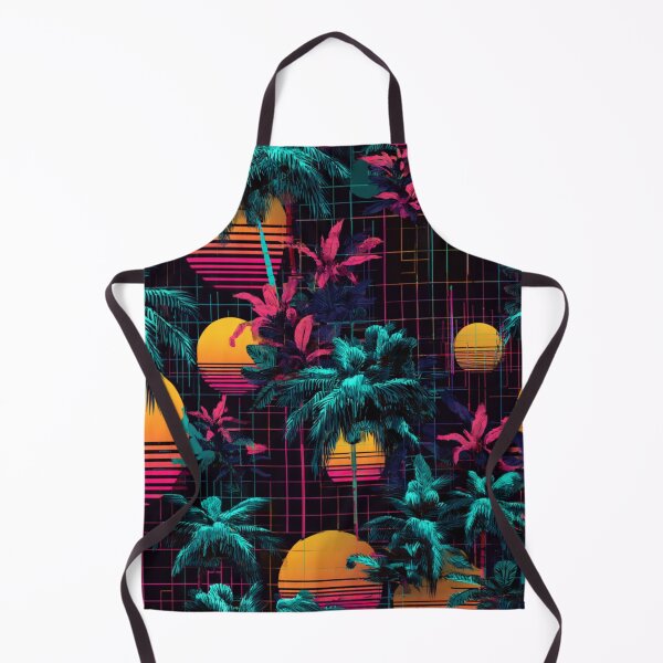 Item preview, Retro 80s Synthwave Palm Tree Sunset Grid designed and sold by NicolasGlowArt.