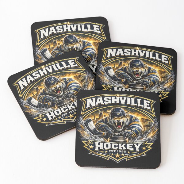 Item preview, Nashville Hockey Predator Style Logo | Gold Hockey Fan Design designed and sold by TKOprintdesigns.