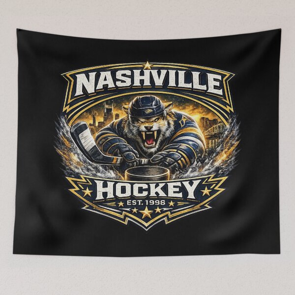 Item preview, Nashville Hockey Predator Style Logo | Gold Hockey Fan Design designed and sold by TKOprintdesigns.