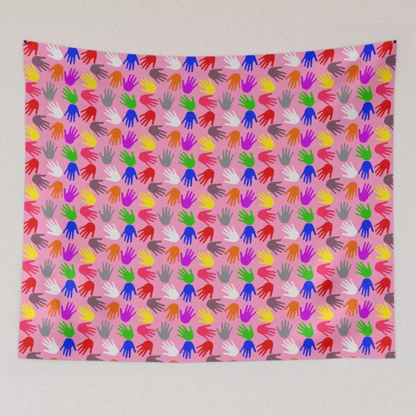 Item preview, Pink Colorful Handprints Pattern Design  designed and sold by PatternTitan.