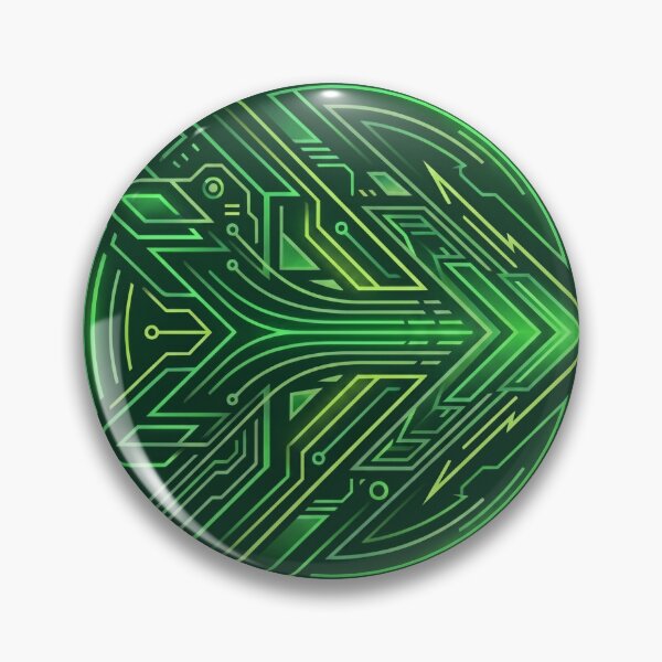 Item preview, Green Neon Cyber Arrow Circuit Emblem designed and sold by Void Signal.