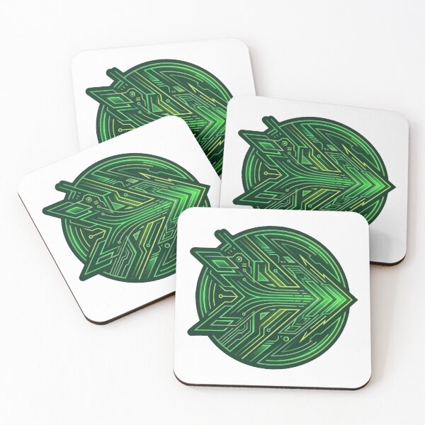 Item preview, Green Neon Cyber Arrow Circuit Emblem designed and sold by Void Signal.