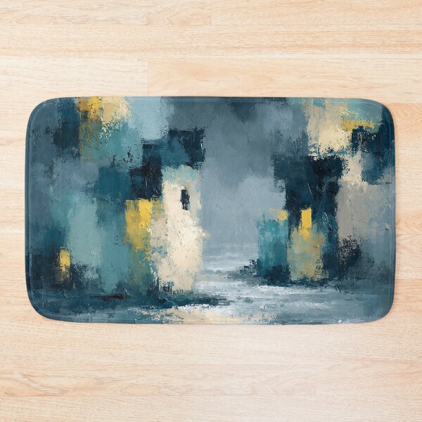 Item preview, Abstract Textured Blue Palette No. 20 - Moody Blue & Gold Nocturnal Cityscape designed and sold by SlowRegardArt.