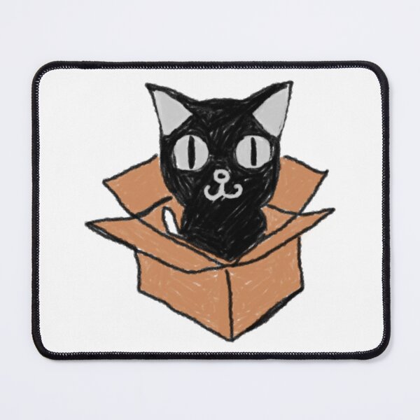 Item preview, Curious Black Cat in a Cardboard Box designed and sold by mochicrit.