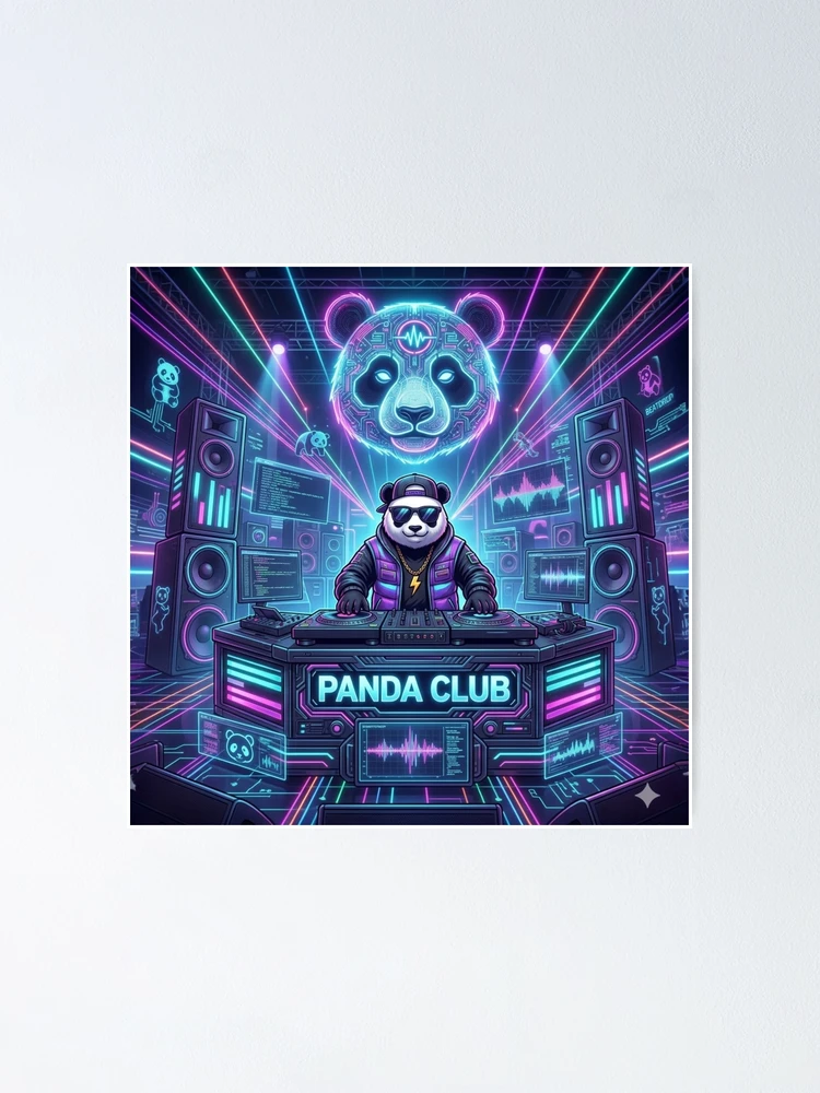 Thumbnail 1 von 3, Poster, Panda-Club designt und verkauft von RaveWaveDesign.