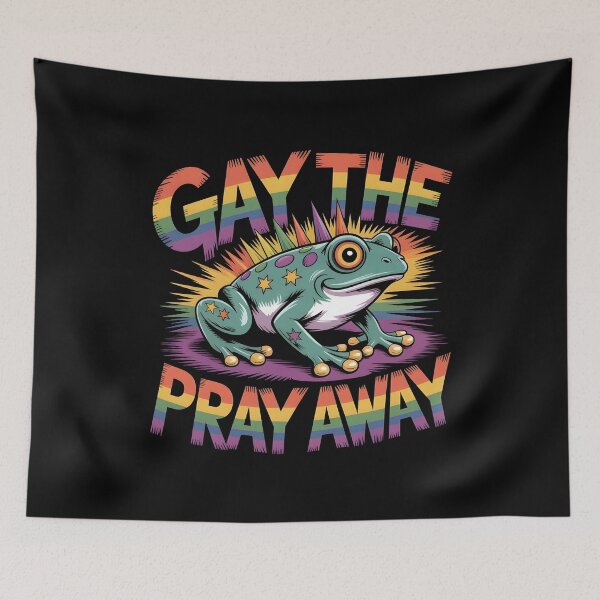 Item preview, Gay the Pray Away Frogs Retro Pride Aesthetic with Equality Message designed and sold by Redgiant87x.