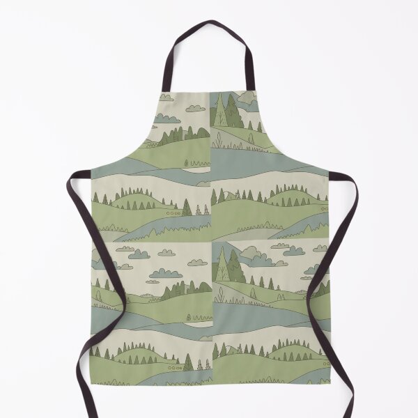 Item preview, Minimalist Green Landscape Pattern | Serene Hills & River Seamless Repeat designed and sold by Midnight Veil Designs.