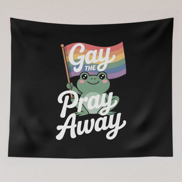 Item preview, Gay the Pray Away Frogs LGBTQ Pride Vintage Rainbow designed and sold by Redgiant87x.