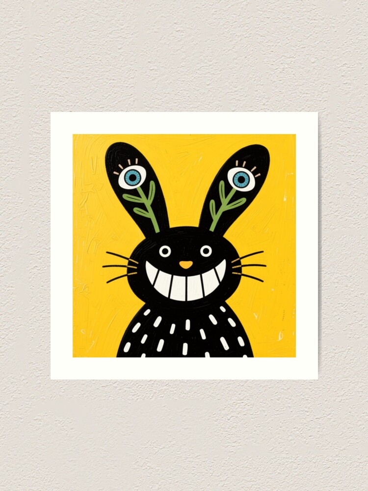 Thumbnail 1 of 3, Art Print, The Tall-Eared Rabbit designed and sold by Inkabbmate.