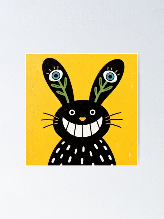 Thumbnail 1 of 3, Poster, The Tall-Eared Rabbit designed and sold by Inkabbmate.