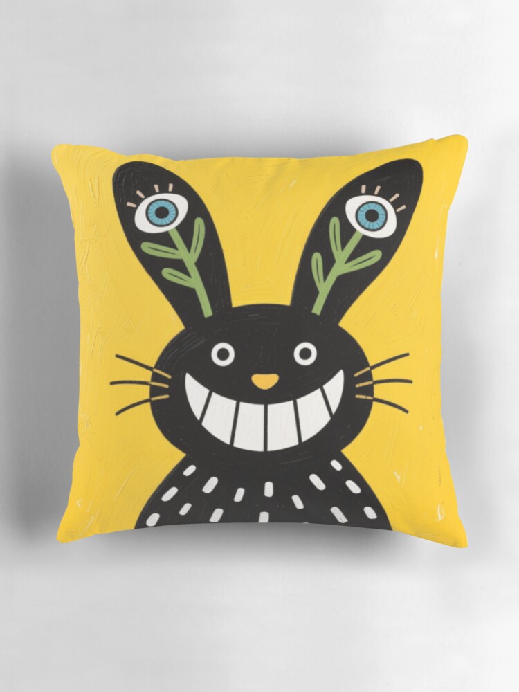 Thumbnail 3 of 4, Pillow, The Tall-Eared Rabbit designed and sold by Inkabbmate.