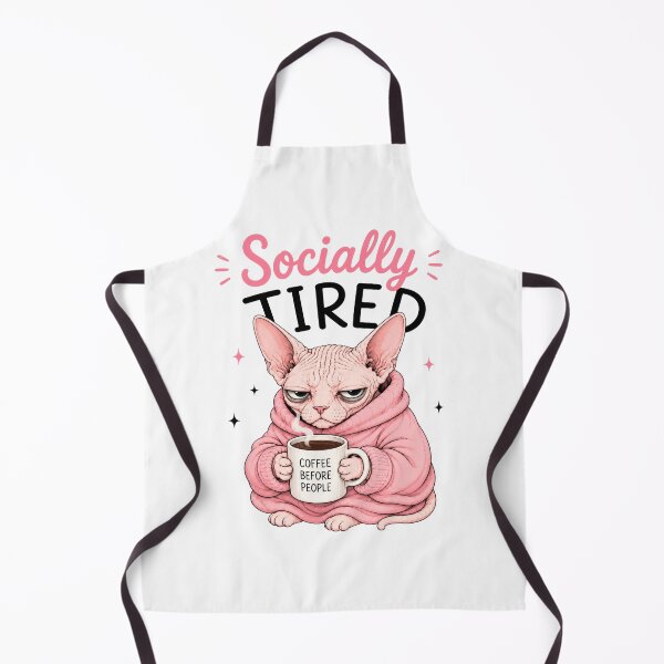 Item preview, Socially Tired Sphynx Cat designed and sold by INVITOARTE.