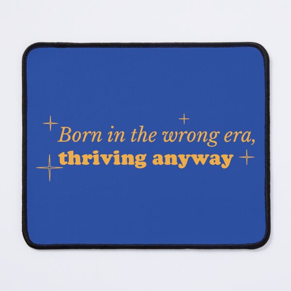 Item preview, Born in the Wrong Era Thriving Anyway — Retro Navy Gold Quote | Dark Academia Motivational Gift designed and sold by ArtofDari.