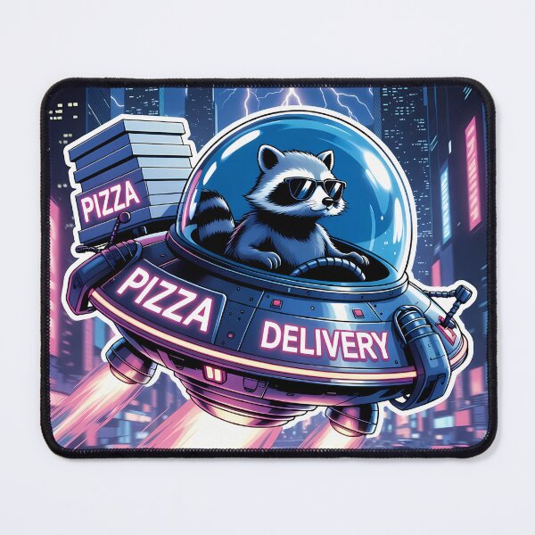Item preview, Neon Raccoon Pizza Delivery designed and sold by zakvisuals.