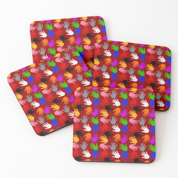 Item preview, Red Colorful Handprints Pattern Design  designed and sold by PatternTitan.