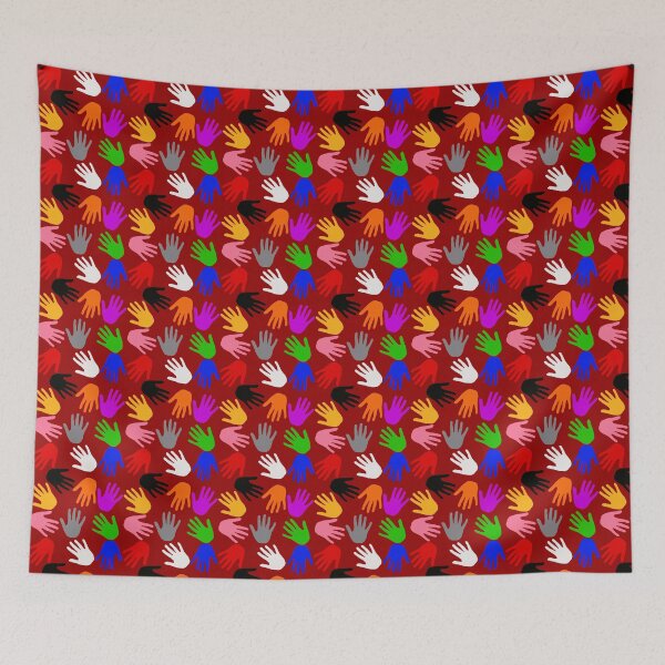 Item preview, Red Colorful Handprints Pattern Design  designed and sold by PatternTitan.