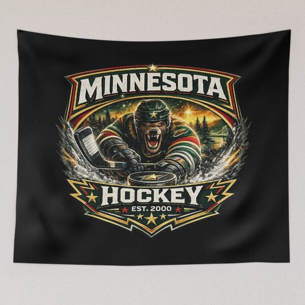 Item preview, Minnesota Hockey Wilderness Crest | Ice Hockey Fan Shirt designed and sold by TKOprintdesigns.