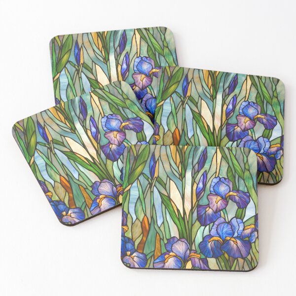 Item preview, Iris in Bloom Stained Glass Photo Texture designed and sold by DigitaICraft.