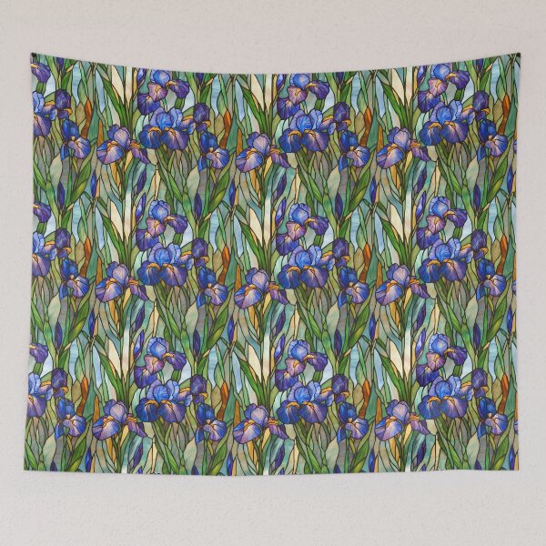 Item preview, Iris in Bloom Stained Glass Photo Texture designed and sold by DigitaICraft.
