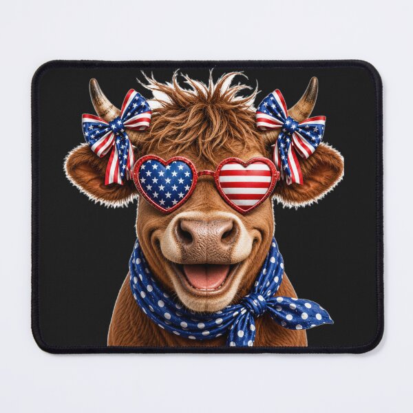 Item preview, Red and White Highland Moo Cow July 4th 250 Years designed and sold by Julitasells.