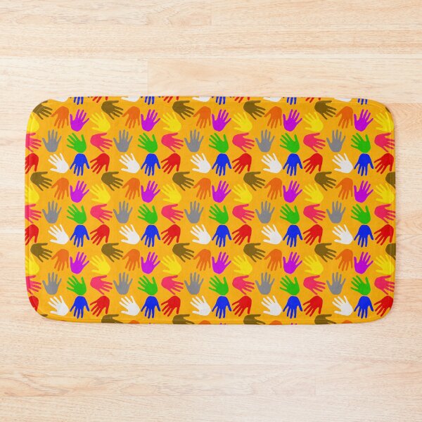 Item preview, Yellow Colorful Handprints Pattern Design  designed and sold by PatternTitan.