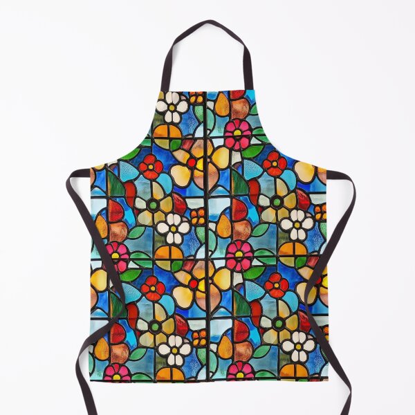 Item preview, Folk Flower Garden Stained Glass Photo Texture designed and sold by DigitaICraft.