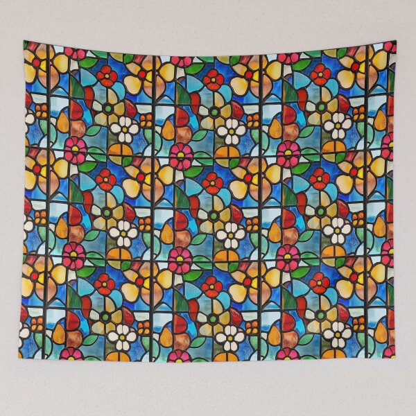 Item preview, Folk Flower Garden Stained Glass Photo Texture designed and sold by DigitaICraft.