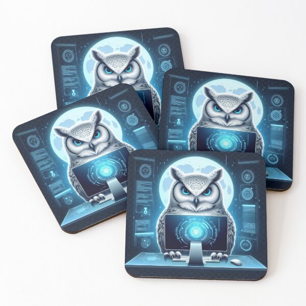 Item preview, Cyber Owl – Futuristic Tech Art designed and sold by Dogandesighn.