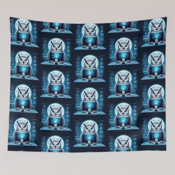 Item preview, Cyber Owl – Futuristic Tech Art designed and sold by Dogandesighn.