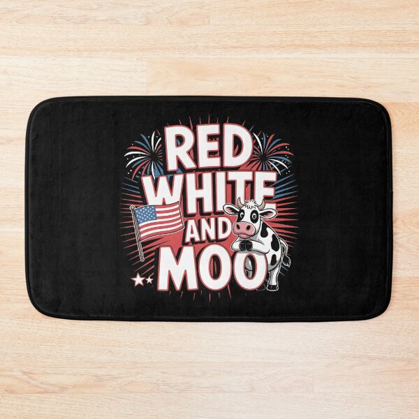 Item preview, Red White And Moo 4th Of July Cute Funny Cow with American Flag Humor designed and sold by Redgiant87x.
