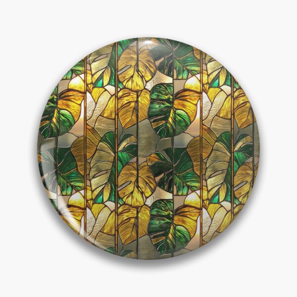 Item preview, Monstera Gold Jungle Stained Glass Photo Texture designed and sold by DigitaICraft.