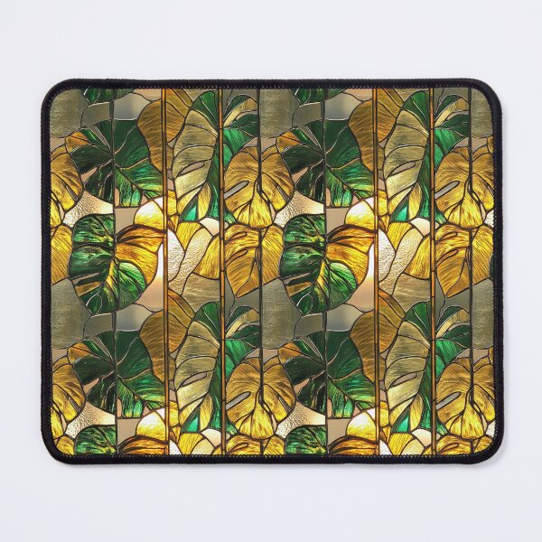 Item preview, Monstera Gold Jungle Stained Glass Photo Texture designed and sold by DigitaICraft.