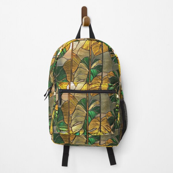 Item preview, Monstera Gold Jungle Stained Glass Photo Texture designed and sold by DigitaICraft.