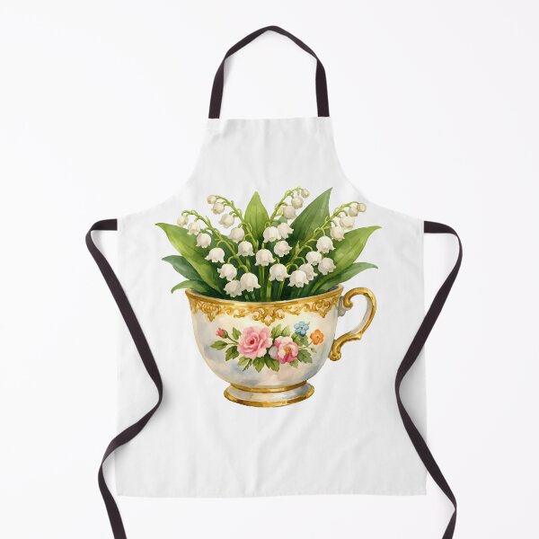 Item preview, Watercolor Vintage Tea Cup with Lily-of-the-Valley designed and sold by silviaol.