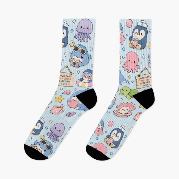 Item preview, Kawaii Penguin Ice Cream Party Pattern designed and sold by Soft Berry Studio.