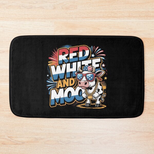 Item preview, Red White And Moo 4th Of July Patriotic Funny Cow Design for BBQ Lovers designed and sold by Redgiant87x.