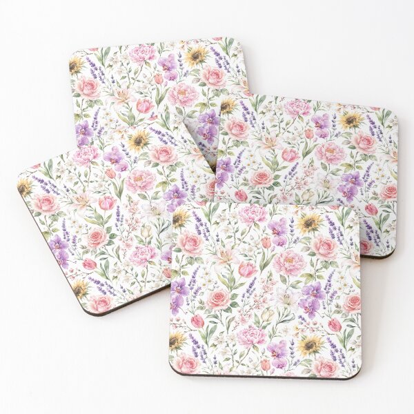 Item preview, Watercolor Floral Garden Seamless Pattern | Elegant Pink Flowers Botanical Design | Vintage Cottage core Flower Print designed and sold by agaa-vibes-studio.
