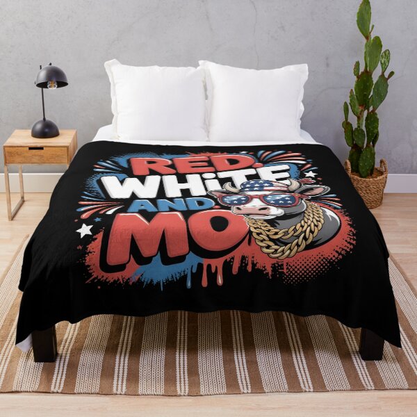 Item preview, Red White And Moo 4th Of July American Flag Funny Cow Meme designed and sold by Redgiant87x.