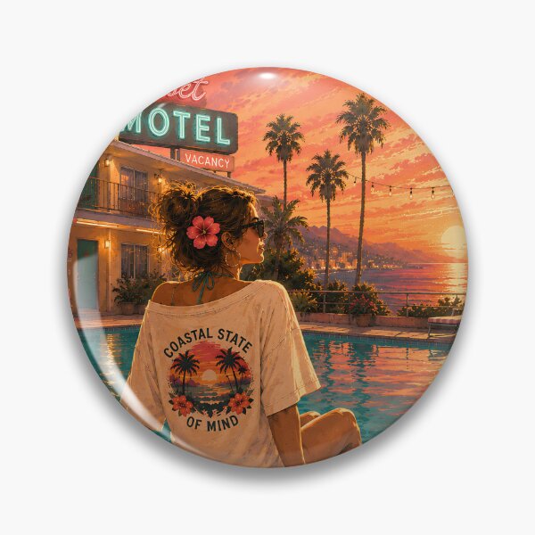 Item preview, Retro Sunset Motel Poolside Escape designed and sold by Digital Culture Studio.