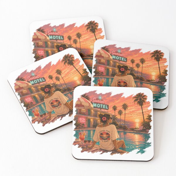 Item preview, Retro Sunset Motel Poolside Escape designed and sold by Digital Culture Studio.