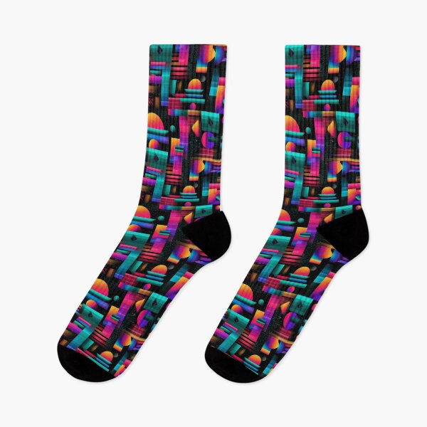 Item preview, Vaporwave Synthwave 80s Geometric Abstract Art designed and sold by NicolasGlowArt.