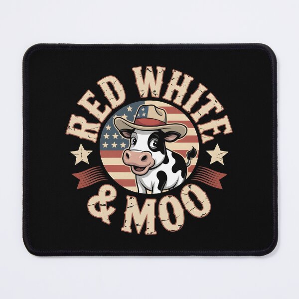 Item preview, Red White And Moo 4th Of July Retro Patriotic Funny Cow designed and sold by Redgiant87x.