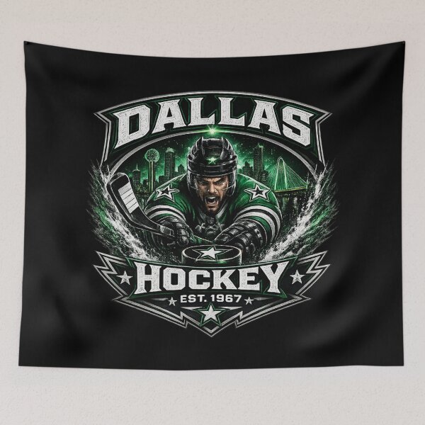 Item preview, Dallas Hockey Lone Star Ice Logo | Green Hockey Fan Art designed and sold by TKOprintdesigns.